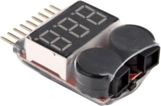 1–8S LiPo Battery Voltage Tester with Buzzer Alarm | Low Voltage Detector for Li-ion, LiFe, LiMn Batteries